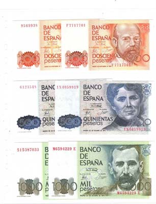 Лот №1271,  Коллекция из 52 банкнот Испании. 1925-1992 годы..