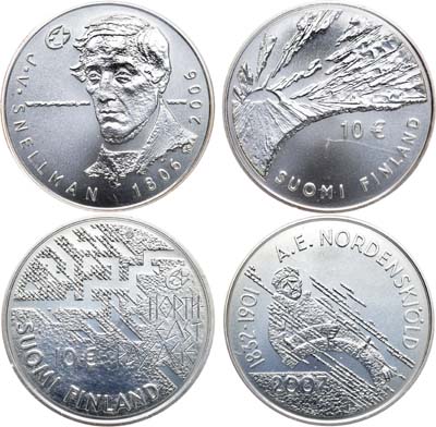 Лот №242,  Финляндия. Сборный лот из 2 монет по 10 евро 2006 и 2007 гг.