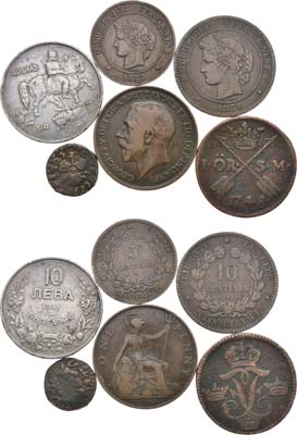 Лот №248,  Франция, Швеция, Речь Посполитая, Великобритания, Болгария. Сборный лот из 6 монет.