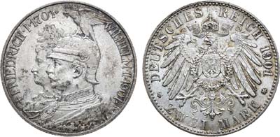 Лот №52,  Германская империя. Королевство Пруссия. 2 марки 1901 года. 200 лет Прусской династии.