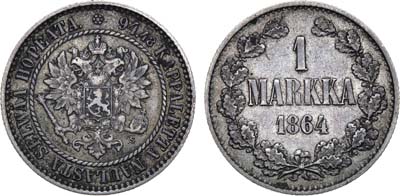 Лот №890, 1 марка 1864 года. S.