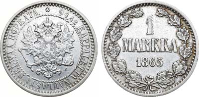 Лот №895, 1 марка 1865 года. S.