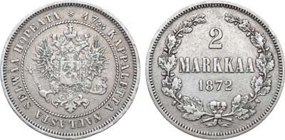 Лот №913, 2 марки 1872 года. S.