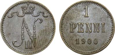 Лот №1110, 1 пенни 1900 года.