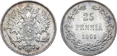 Лот №1117, 25 пенни 1901 года. L.