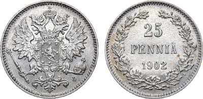 Лот №1123, 25 пенни 1902 года. L.