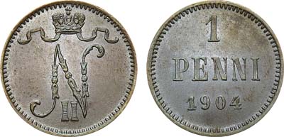 Лот №1129, 1 пенни 1904 года.