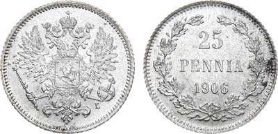 Лот №1137, 25 пенни 1906 года. L.