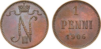 Лот №1140, 1 пенни 1906 года.