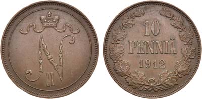 Лот №1194, 10 пенни 1912 года.