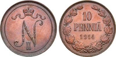 Лот №1216, 10 пенни 1914 года.