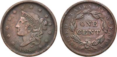 Лот №163,  США. 1 цент 1838 года. LIBERTY.