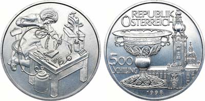 Лот №20,  Австрия. Вторая республика. 500 шиллингов 1998 года. Ювелирное дело.