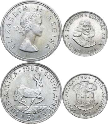 Лот №226,  ЮАР. Сборный лот из 2 монет.