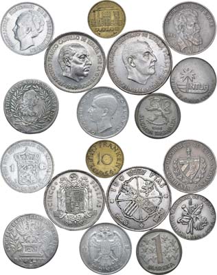 Лот №231,  Сборный лот из 9 монет разных стран.
