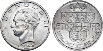 Лот №24,  Бельгия. Королевство. Король Леопольд III. 50 франков 1939 года. BELGIQUE-BELGIE.