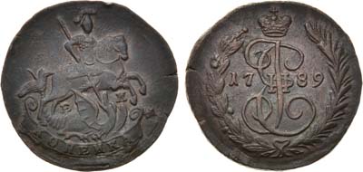 Лот №610, 1 копейка 1789 года. ЕМ.