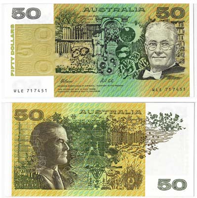 Лот №337,  Австралия. Резервный банк. 50 австралийских долларов (1991). В холдере PMG 66 Gem Uncirculated EPQ.