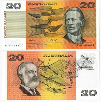 Лот №338,  Австралия. Резервный банк. 20 австарлийских долларов (1991). В холдере PMG 65 Gem Uncirculated EPQ.