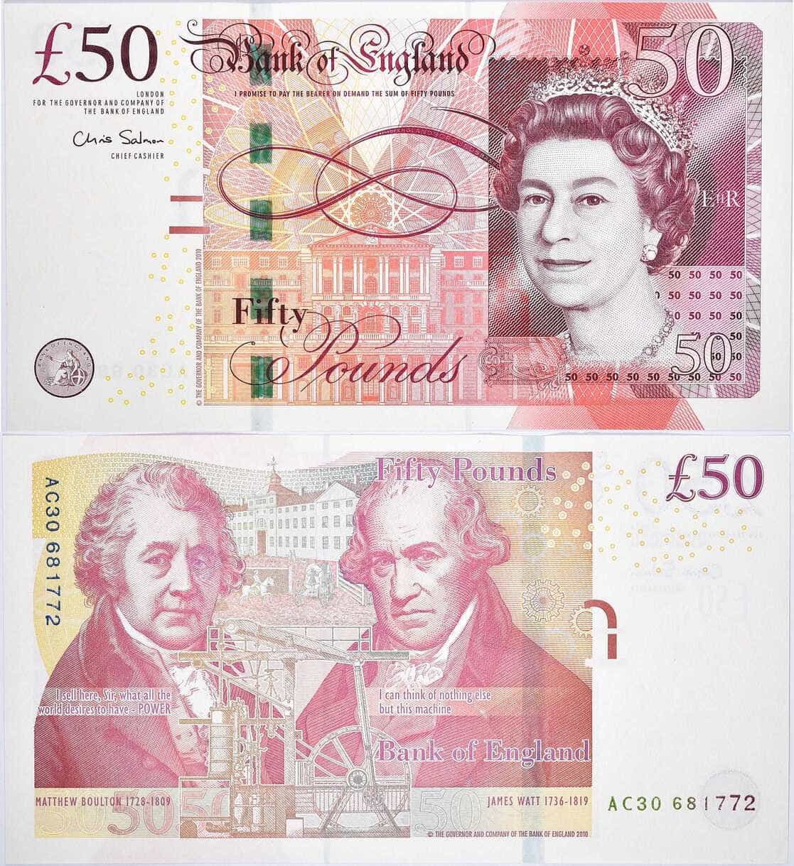 Лот №344,  Великобритания. Банк Англии. 50 фунтов образца 2010 года.