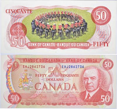 Лот №351,  Канада. Банк Канады. 50 канадских долларов 1975 года.