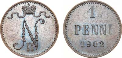 Лот №1230, 1 пенни 1902 года.
