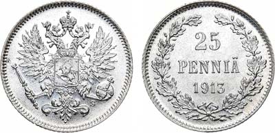 Лот №1310, 25 пенни 1913 года. S.