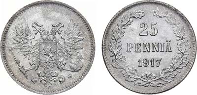 Лот №1349, 25 пенни 1917 года. S. Временное правительство.