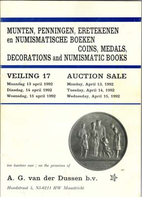 Лот №1500,  A.G. van der Dussen b.v.. Coins, Medals, Decorations and numismatic books. (Монеты, медали, ордена и нумизматическая литература), Аукцион 17.