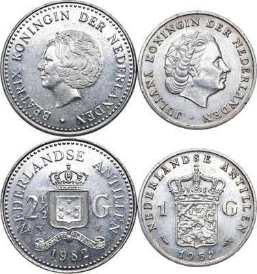 Лот №179,  Нидерландские Антильские острова. Сборный лот из 2 монет.