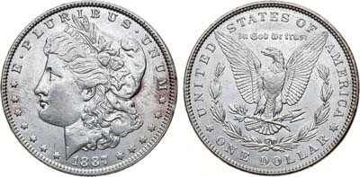 Лот №203,  США. 1 доллар 1887 года.