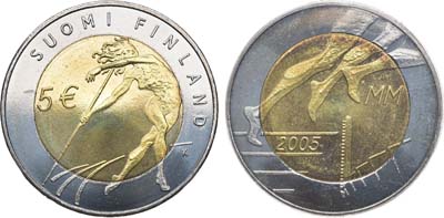 Лот №230,  Финляндия. Республика. 5 евро 2005 года. X чемпионат мира по лёгкой атлетике.