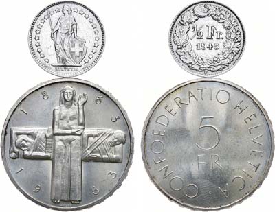 Лот №242,  Швейцария. Сборный лот из 2 монет.