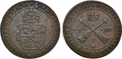 Лот №245,  Королевство Швеция. Королева Кристина. 1 эре 1638 года.