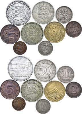 Лот №252,  Эстония. Первая республика. Сборный лот из 9 монет.