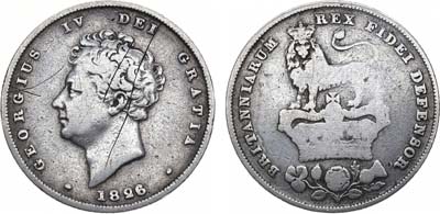 Лот №66,  Великобритания. Британская империя. Король Георг IV. 1 шиллинг 1826 года.