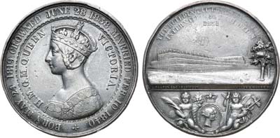 Лот №67,  Великобритания. Медаль 1851 года. В память Международной выставки в Лондоне, хрустальный дворец, архитектор Джеф Пакстон (J. Paxton).
