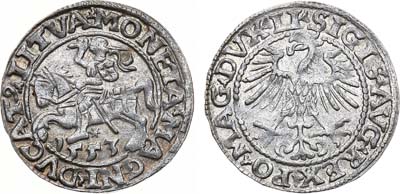 Лот №102,  Великое княжество Литовское, Великий князь Сигизмунд II Август. Полугрош 1553 года.