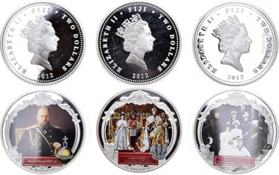 Лот №144,  Фиджи. Сборный лот из 3 монет по 2 доллара 2012 года. Серия Император Александр III.