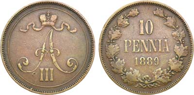 Лот №714, 10 пенни 1889 года.