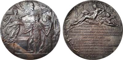 Лот №738, Медаль 1900 года. В память закладки моста Александра III в Париже.