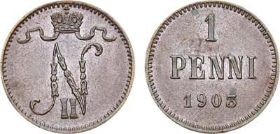 Лот №742, 1 пенни 1903 года.