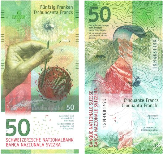 Лот №560,  Швейцария. 50 франков 2015 года. Национальный банк Швейцарии.