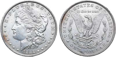 Лот №177,  США. 1 доллар 1885 года.