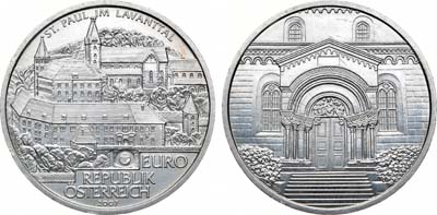 Лот №24,  Австрия. Европейский союз. 10 евро 2007 года. Аббатство Мельк.