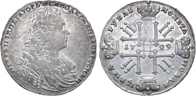 Лот №358, 1 рубль 1729 года.