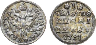 Лот №479, 1 грош 1761 года. В слабе ННР MS 62.