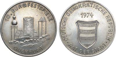 Лот №79,  ГДР (Германская Демократическая Республика). В память 10-го городского фестиваля в Кверфурте 1974 года.