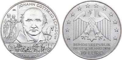 Лот №94,  Германия. 10 евро 2014 года. 250 лет со дня рождения Иоганна Готфрида Шадова.