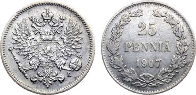 Лот №1016, 25 пенни 1907 года. L.